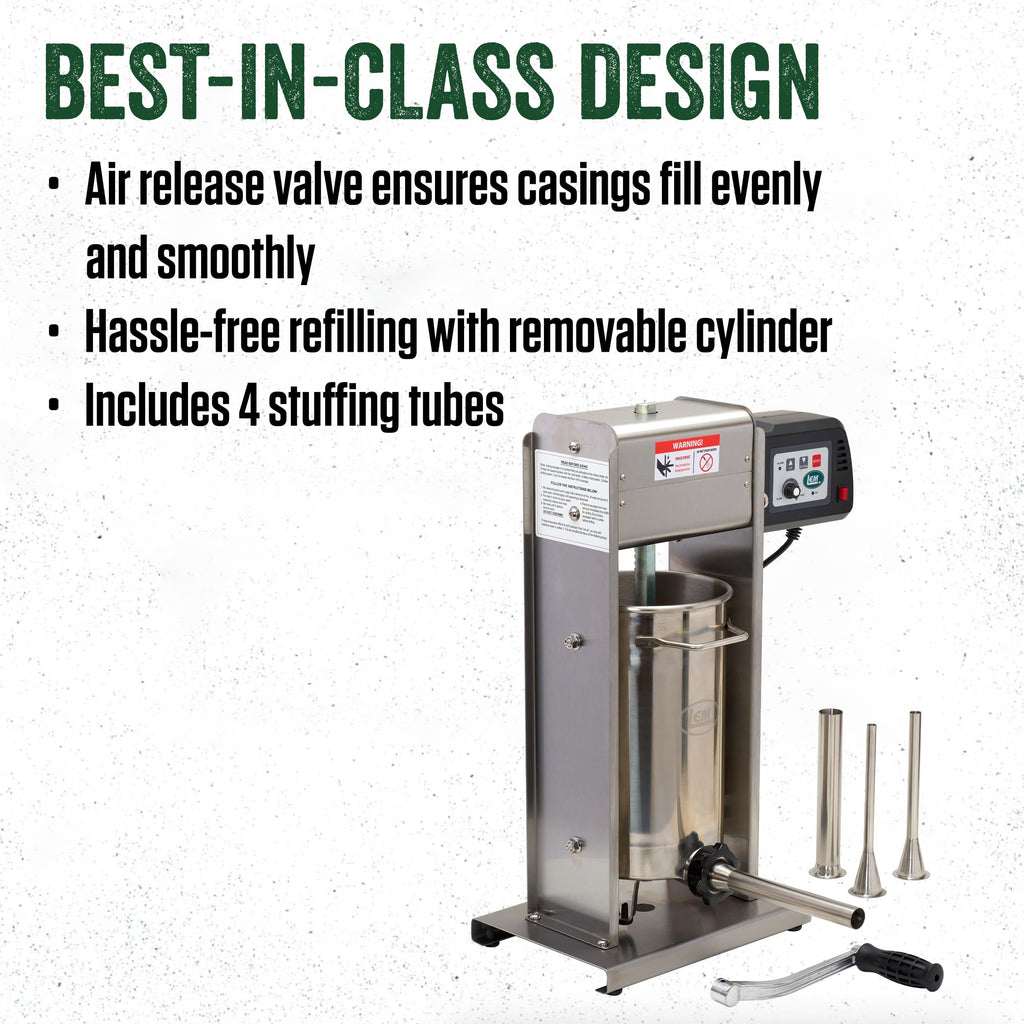 20 lb Stainless Steel Motorized Sausage Stuffer J9718