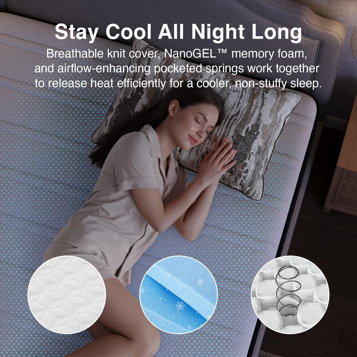 Queen 12 Inch Cooling Hybrid Mattress C126