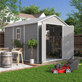 Plastic Storage Shed 7.5x10FT Grey White C941968