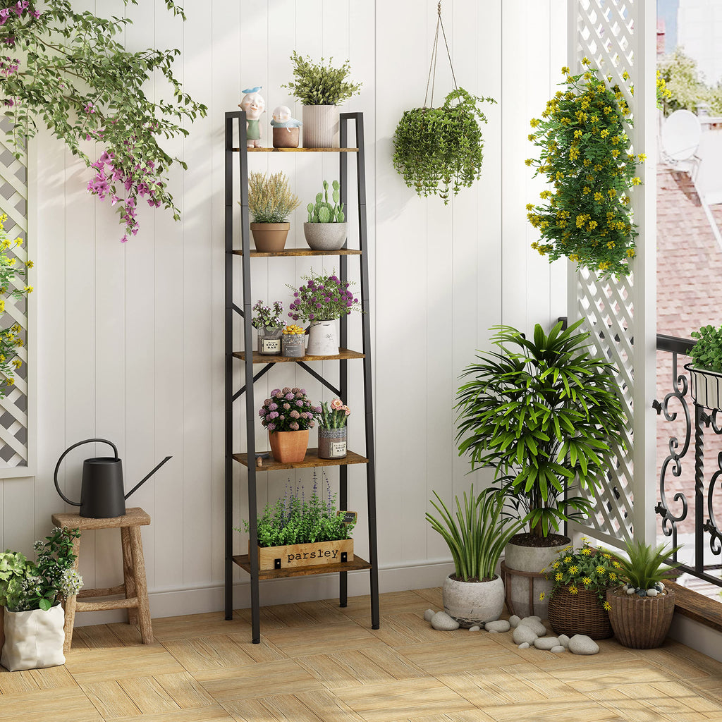 5-Tier Metal Ladder Bookshelf F11628